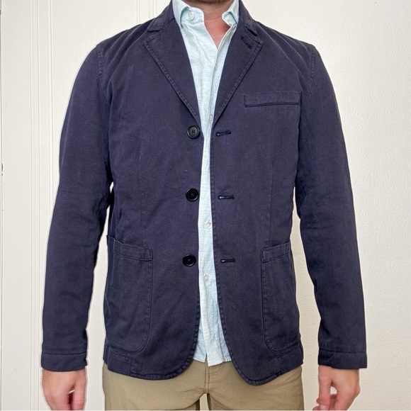 Alex Mill Men’s Blazer in Vintage Wash Chino Size Small Navy Blue New - Picture 1 of 9